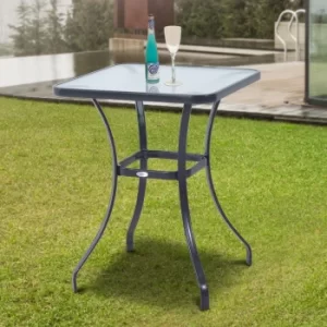 Outsunny Square Glass Bistro Table, 68.5Lx68.5Wx84H cm