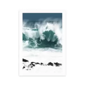 East End Prints Rolling Waves Print Navy Blue