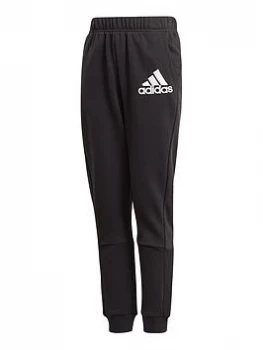 adidas Boys Badge Of Sport Pants - Black, Size 3-4 Years