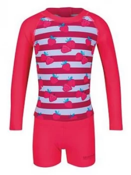 Regatta Little Adventurers Strawberry Valo Rash Swim Set - Pink, Size 3-4 Years, Women