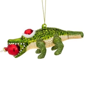 Sass & Belle Christmas Alligator Shaped Bauble