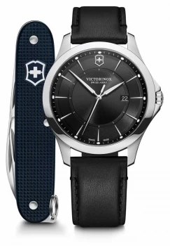 Victorinox Swiss Army Alliance SET Mens Black Leather Watch