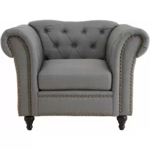 Premier Housewares - Chesterfield Sofa in Grey Chesterfield Armchair for Living Room Chesterfield Sofas and more w112 x d85 x h83