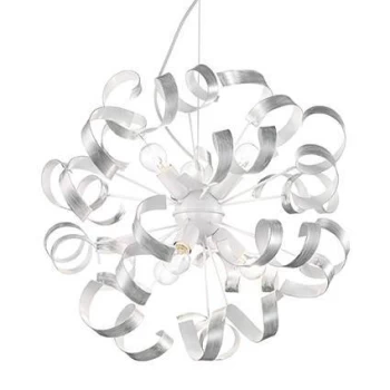 Vortex 6 Light Ribbon Ceiling Pendant Silver, E14