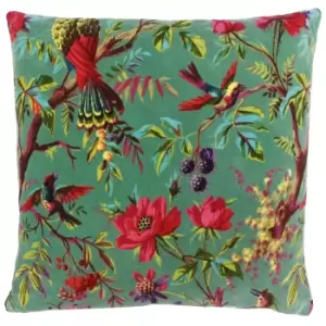 Paradise Velvet Cushion Aqua / 50 x 50cm / Polyester Filled