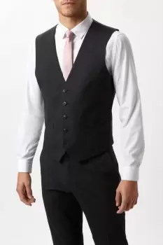 Mens Slim Fit Charcoal Essential Waistcoat