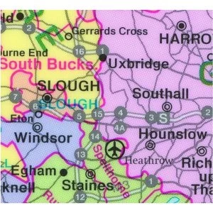 Map Marketing Counties Districts Unitary Authorities Map Unframed - Scale 12.5 Miles/1 inch