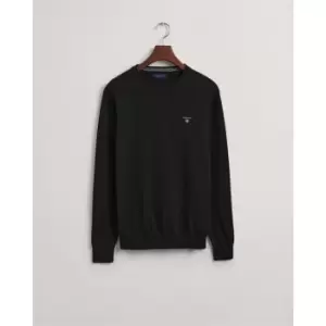 Gant Classic Cotton Crew Neck Jumper - Black