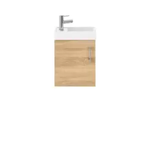 Nuie Vault 400mm Wall Hung Cabinet & Basin - Natural Oak