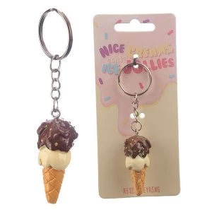 Double Scoop Ice Cream Cone Keyring