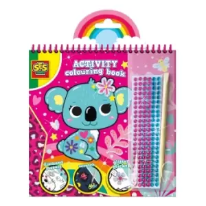 SES CREATIVE Childrens Activity Colouring Book Diamonds 3-in-1 Set, 3 Years and Above (00113)