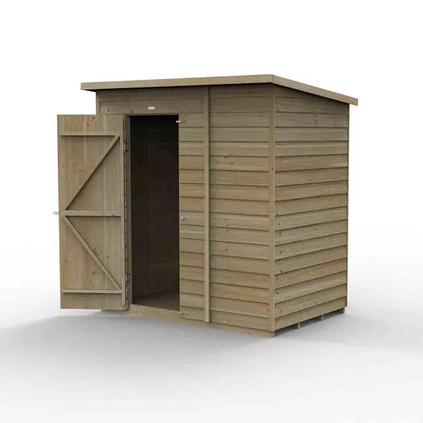 Forest Garden 4LIFE Pent Shed 6x4 - Single Door - No Windows