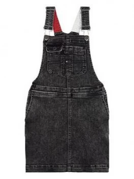 Tommy Hilfiger Girls Denim Dungaree Dress - Dark Wash, Size 10 Years, Women