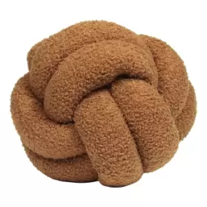 Boucle Knot Fleece Cushion Ginger