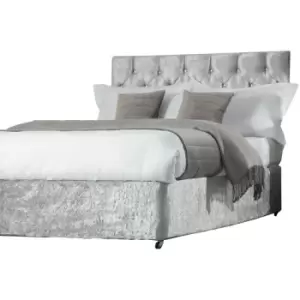 Belledorm Divan Crushed Velvet Base Wrap (Superking) (Silver) - Silver