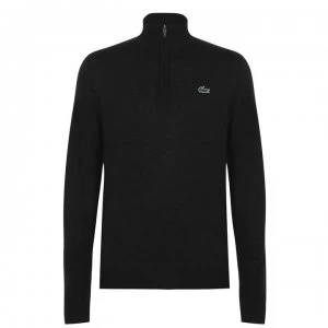 Lacoste Quarter Zip Knit Pullover - Black