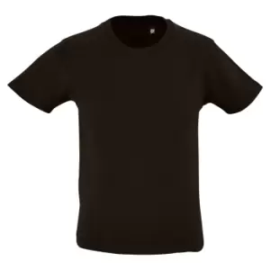 SOLS Childrens Kids Milo Organic T-Shirt (6 Years) (Deep Black)