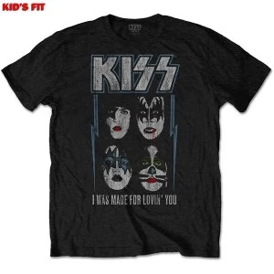 KISS - Made For Lovin' You Kids 11 - 12 Years T-Shirt - Black