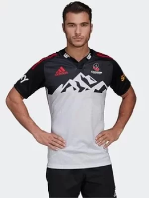 adidas Crusaders Rugby Replica Alternate Jersey, White/Black, Size S, Men