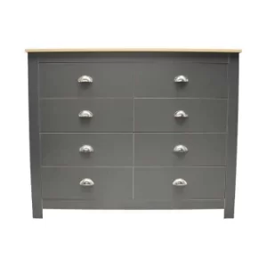 Westbury Traditional 8 Drawer Chest Of Drawers, Dark Grey