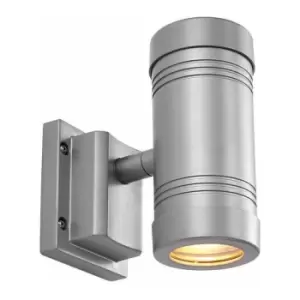 Loops - Outdoor Wall Light IP55 - Aluminium & Clear Glass - 2x5W LED GU10 - Living Room