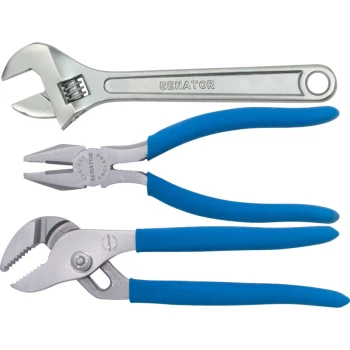 3 Piece Plier & Wrench Set