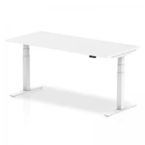 Air 1800 x 800mm Height Adjustable Desk White Top White Leg