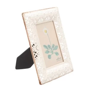 Sass & Belle White Metal Floral Frame