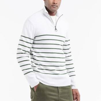 Barbour 55 Degrees North Mens Harbour Half Zip Jumper - Off White - XL