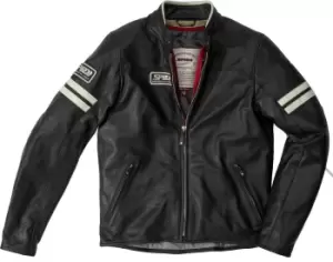 Spidi Vintage Motorcycle Leather Jacket, black-grey, Size 48, black-grey, Size 48