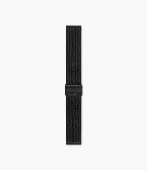 Fossil Men 22mm Black Stainless Steel Mesh Bracelet