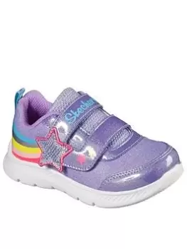 Skechers Comfy Flex 2.0 Starry Skies Trainers, Purple, Size 8 Younger