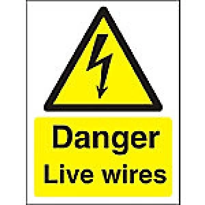 Warning Sign Live Wires Plastic 40 x 30 cm