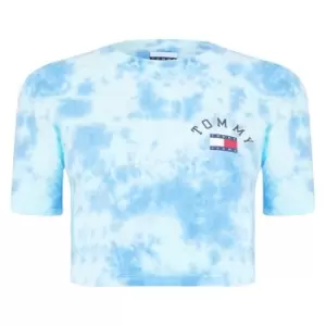 Tommy Hilfiger Tie Dye Cropped T Shirt - Blue