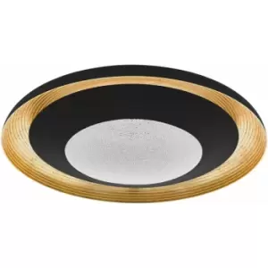 Loops - Wall Flush Ceiling Light Black Gold Transparent Plastic & Granille LED 24.5W