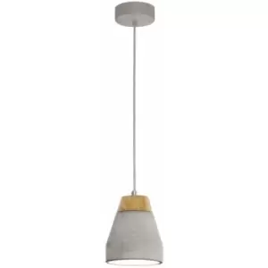 Pendant Ceiling Light Long Flex Shade Brown Wood Grey Concrete Bulb E27 1x60W