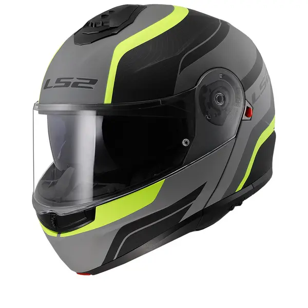 LS2 FF908 Strobe II Monza Matt Black H-V Yellow 06 Modular Helmet Size M