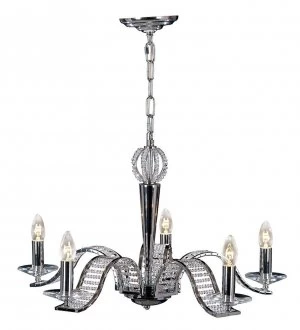 Ceiling Pendant Chandelier 5 Light Polished Chrome, Crystal