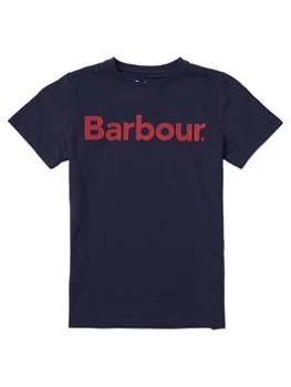 Barbour Boys Essential Logo T-Shirt - Navy, Size 10-11 Years
