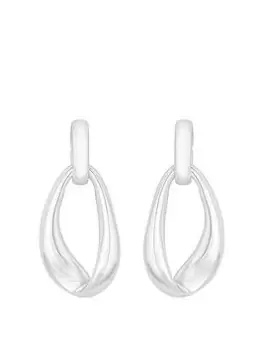 Mood Silver Polished Organic Link Drop Earrings, Silver, Women