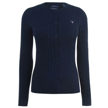 Gant Cable Knit Cardigan - Blue