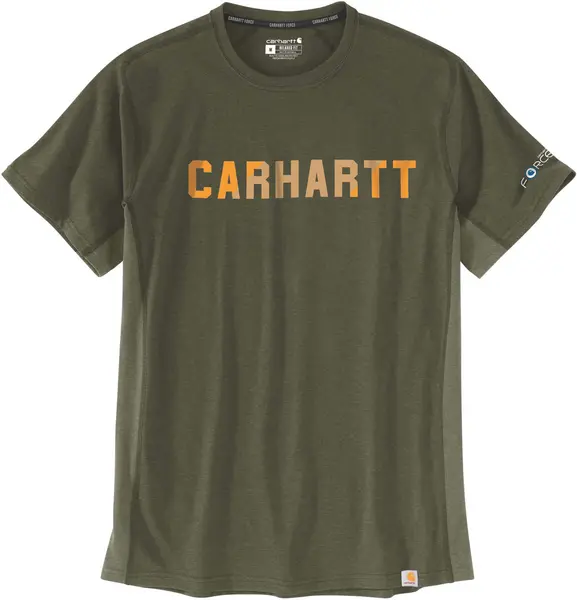 Carhartt Force Flex Block Logo T-Shirt, green, Size M