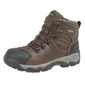 Grafters Mens Buffalo Leather Hiker Type Safety Boots (9 UK) (Brown)