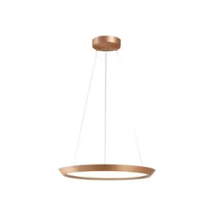 Grok Saturn - LED Round Circular Ceiling Pendant Satin Gold Phase Cut Dimming 31cm 1300lm 2700K