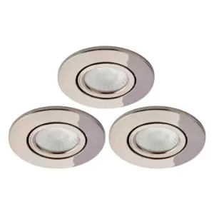 Spa Como LED Tiltable Fire Rated Downlight 5W Dimmable (3 Pack) Cool White Black Chrome IP65