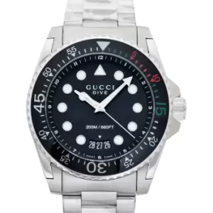 Dive Quartz Black Dial Stainless Steel Mens Watch