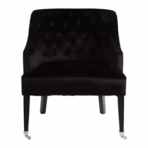 Interiors by PH Black Velvet Chair Black Legs