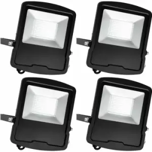 Loops - 4 pack Slim Outdoor IP65 Floodlight - 100W Daylight White LED - High Output