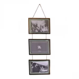 Rose Gold Metal Triple Hanging Photos Frames