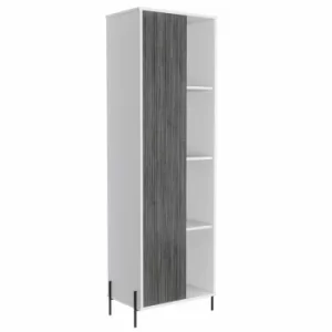 Dallas Two Tone Narrow Storage Unit with Door, White